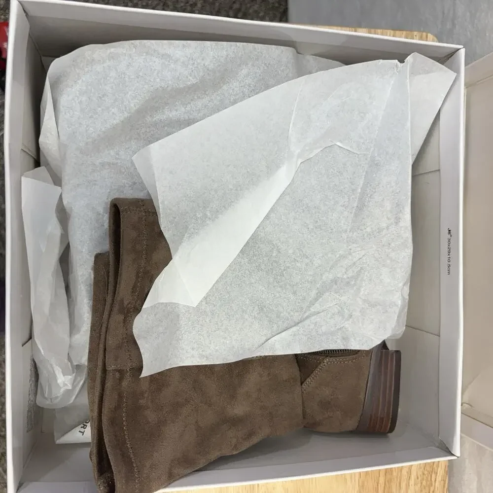 Report Over The Knee Boots Taupe Brown Faux Suede Sanjay Riding Boots Size 6.5M